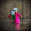 Fairies Toys Handmade Wool Flower Fairy - Raspberry - Brown