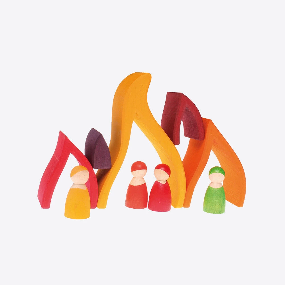 Grimms Toys Wooden Fire Stacking Toy 12 Grimms Toys Wooden Fire Stacking Toy