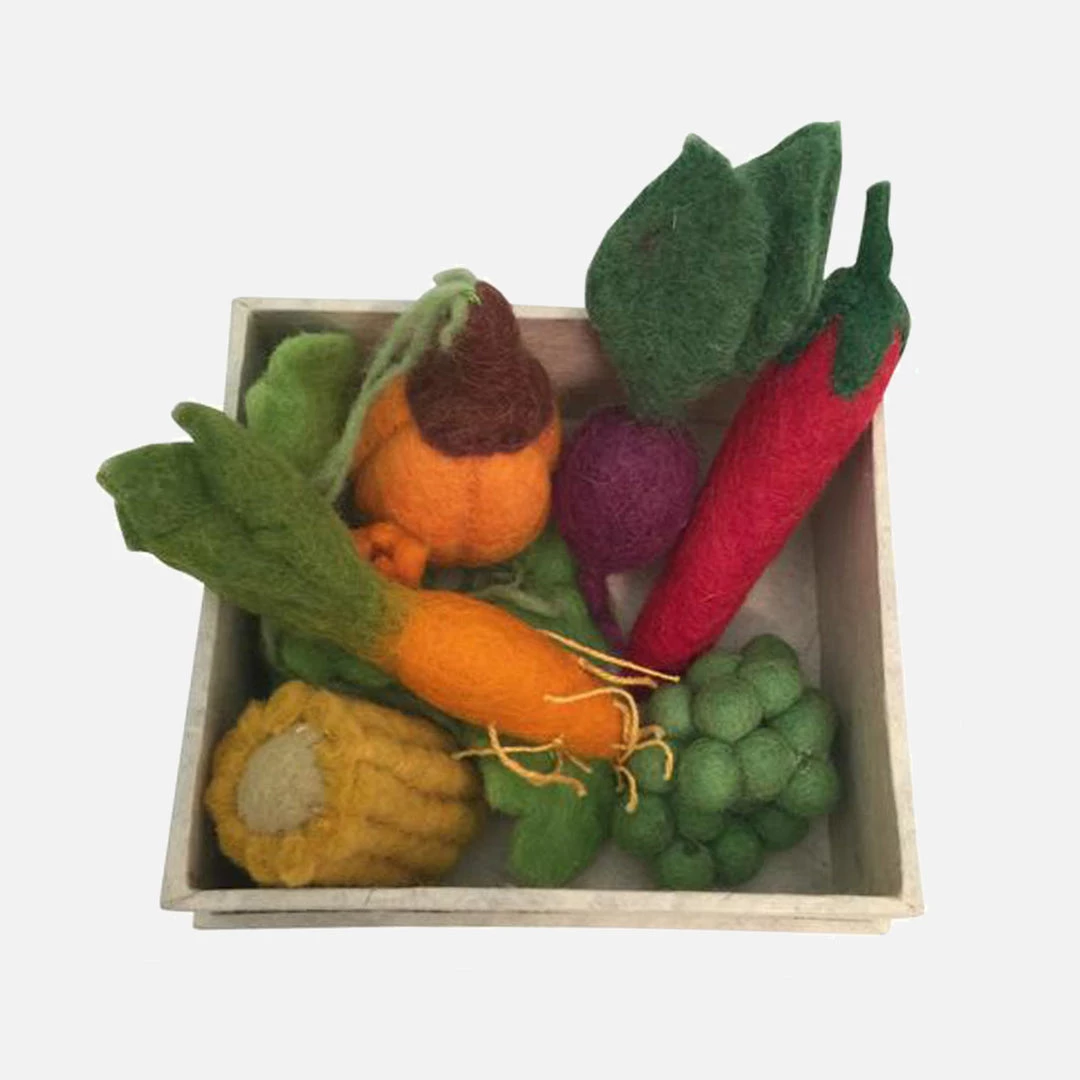 Papoose Toys Felted Wool Mini Vegetable Set - Boxed 4 Papoose Toys Felted Wool Mini Vegetable Set - Boxed