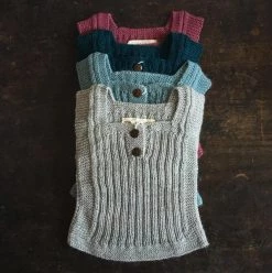 My Alpaca Tops & Sweaters Hand Knit Baby Alpaca Rib Vest - Oatmeal