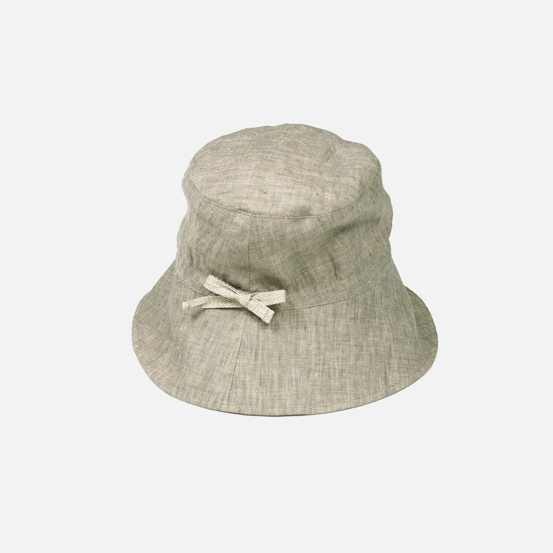 Huttelihut Linen Sun Hat - Grey Melange Cotton & Linen 3 Huttelihut Linen Sun Hat - Grey Melange Cotton & Linen