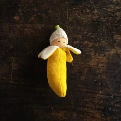 Nanchen Handmade Organic Cotton/Wool Banana Rattle Baby Gifts
