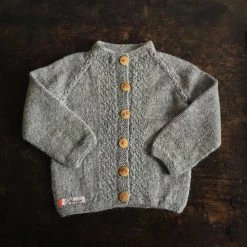 Mormor.nu Hand Knit Alpaca Grethe Cardigan - Light Grey