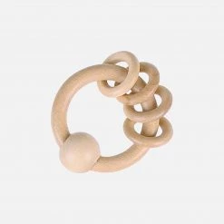 HEIMESS Baby Gifts Round Wooden Touch Ring/Rattle