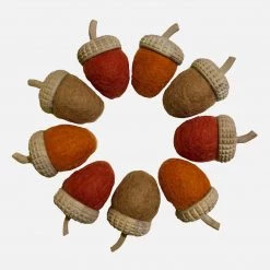 Papoose Toys Felted Wool Acorns Set Of 3 - Natural