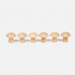 Grapat Toys Wooden Natural Mushrooms - 6 Pieces