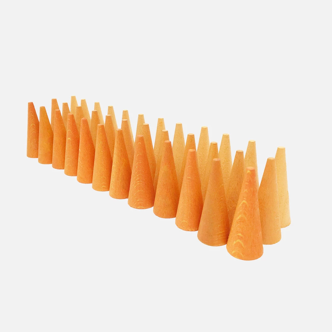 Grapat Toys Wooden Orange Cones Mandala - 36 Pieces 5 Grapat Toys Wooden Orange Cones Mandala - 36 Pieces