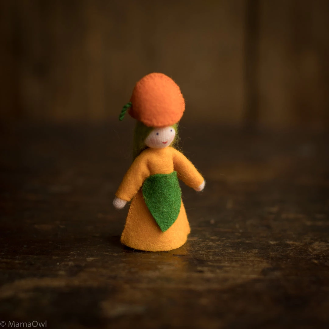 Fairies Handmade Autumn Wool Flower Fairy Girl - Chinese Lantern 3 Fairies Handmade Autumn Wool Flower Fairy Girl - Chinese Lantern