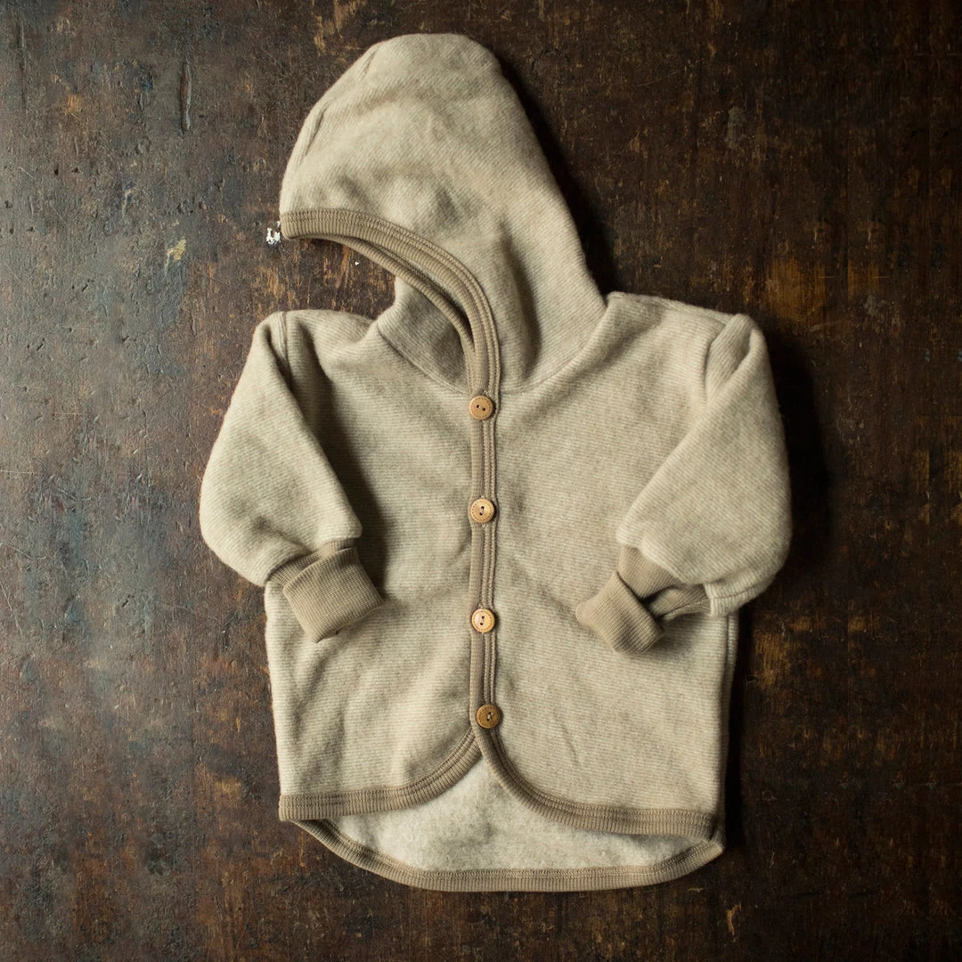 Cosilana Organic Merino Wool/Cotton Fleece Jacket - Latte Baby Wool 3 Cosilana Organic Merino Wool/Cotton Fleece Jacket - Latte Baby Wool