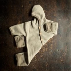 Cosilana Organic Merino Wool/Cotton Fleece Snuggle Suit - Latte Baby Wool