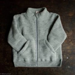 Engel 100% Organic Merino Wool Fleece Zip Jacket - Light Grey