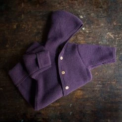 Engel Baby Wool 100% Organic Merino Wool Fleece Suit - Lilac Melange