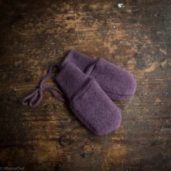 Engel 100% Organic Merino Wool Fleece Mittens - Lilac Melange
