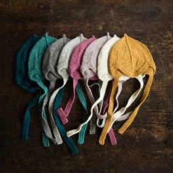 My Alpaca Hand Knit Baby Alpaca Bonnet - Light Grey Baby Wool