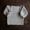 My Alpaca Hand Knit Baby Alpaca Sweater - Light Grey Tops & Sweaters