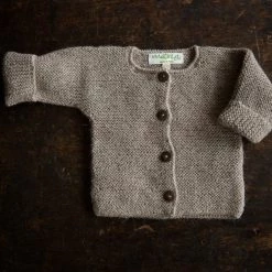 My Alpaca Hand Knit Baby Alpaca Cardigan - Oatmeal