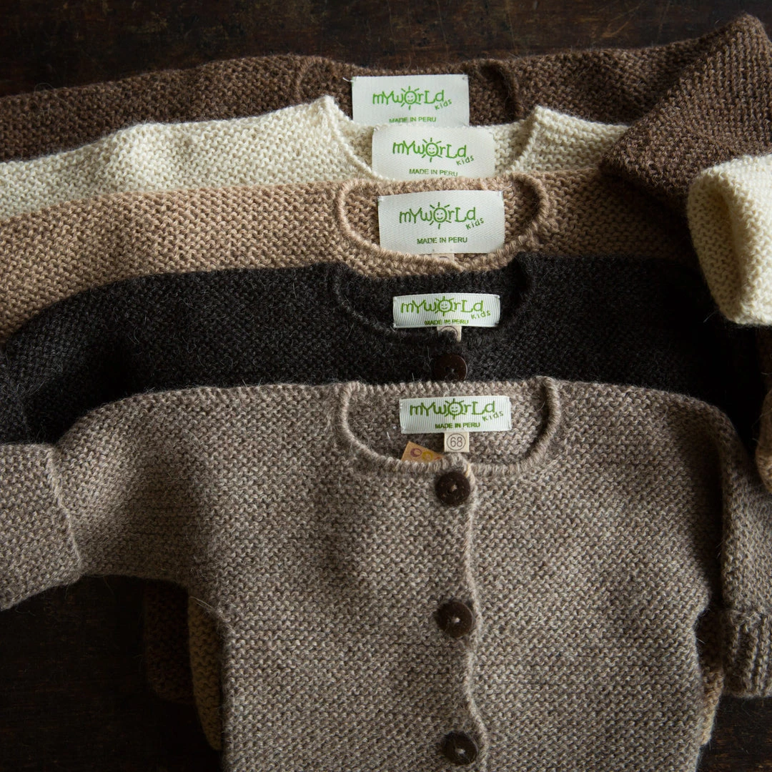 My Alpaca Hand Knit Baby Alpaca Cardigan - Brown 4 My Alpaca Hand Knit Baby Alpaca Cardigan - Brown