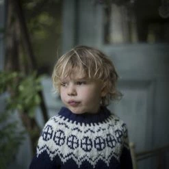 Mormor.nu Hand Knit Wool/Alpaca Palle Sweater - Blue Tops & Sweaters
