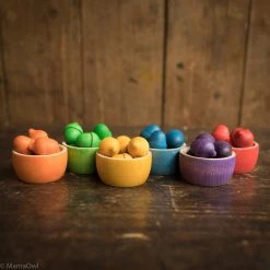 Grapat Wooden Bowls & Acorns - Set Of 6