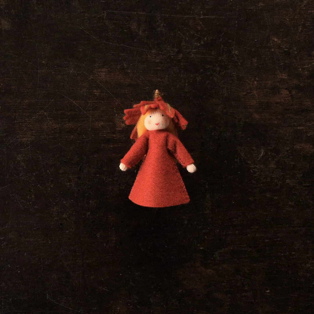 Fairies Handmade Small Wool Flower Fairy - Autumn Leaf - White Toys 6 Fairies Handmade Small Wool Flower Fairy - Autumn Leaf - White Toys