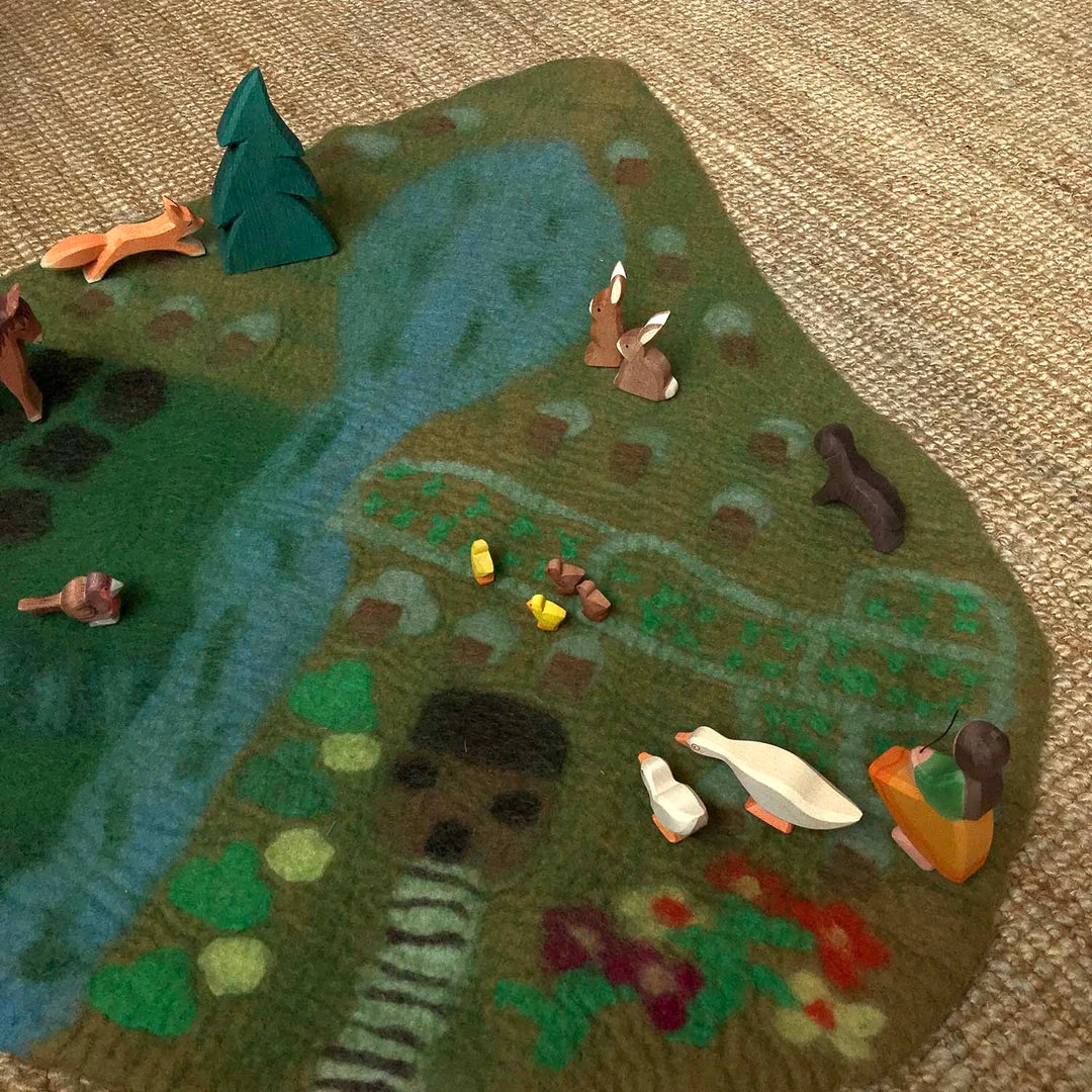 Papoose Toys Felted Wool Farm Play Mat 3 Papoose Toys Felted Wool Farm Play Mat