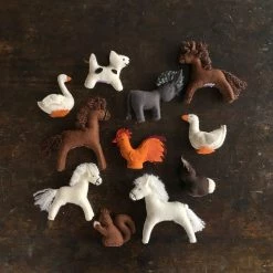 Gluckskafer Handmade Wool Felt Large White Horse Toys