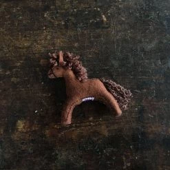 Gluckskafer Toys Handmade Wool Felt Small Brown Horse