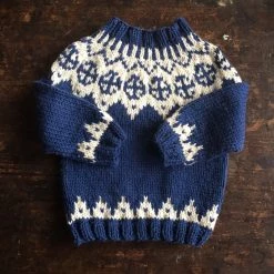Mormor.nu Hand Knit Wool/Alpaca Palle Sweater - Blue Tops & Sweaters