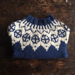 Mormor.nu Hand Knit Wool/Alpaca Palle Sweater - Blue Tops & Sweaters
