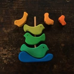 Gluckskafer Natural Wood Bird Stacker