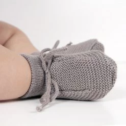 Selana Baby Wool Organic Merino Wool Booties - Chocolate