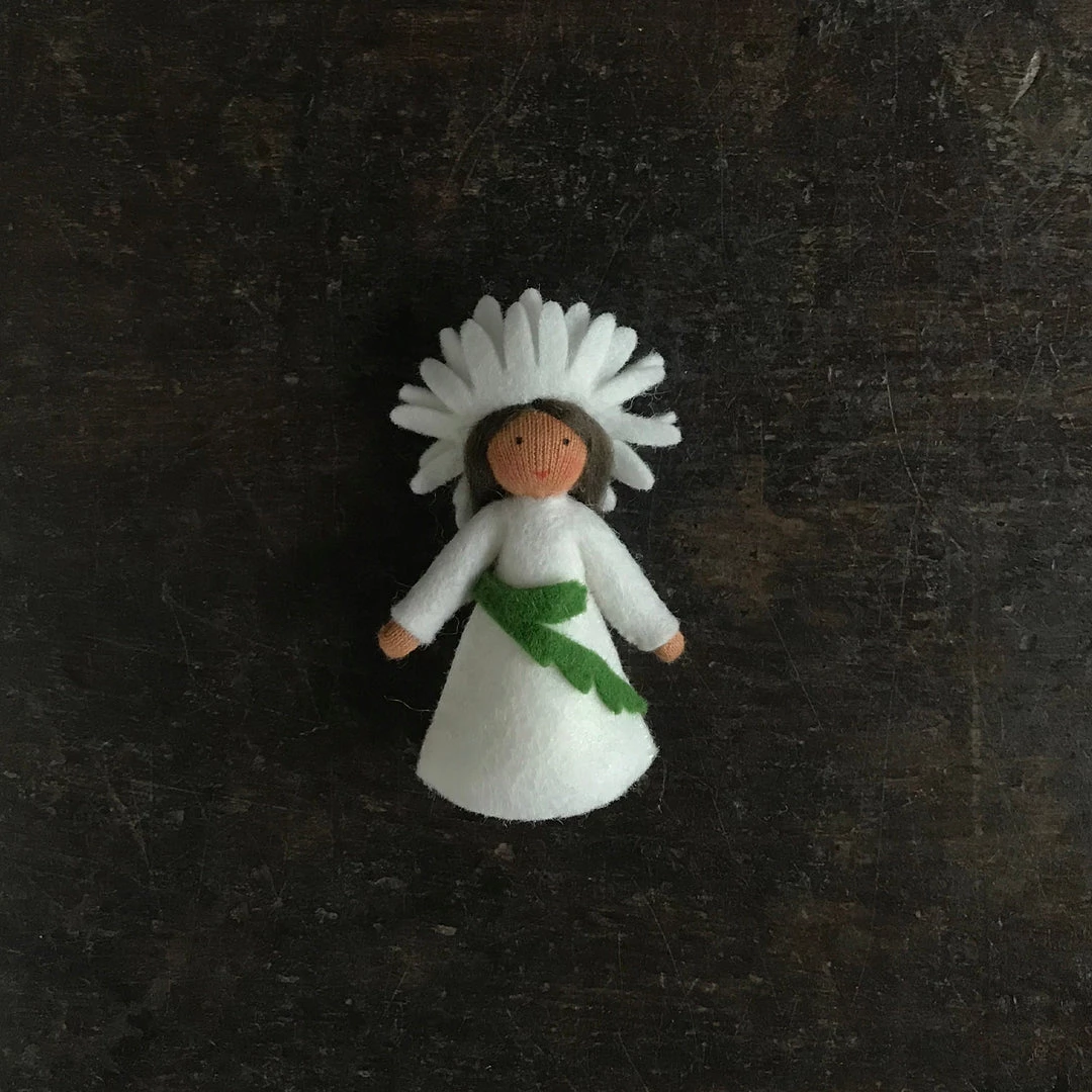 Fairies Toys Handmade Small Wool Flower Fairy - Daisy - Brown 4 Fairies Toys Handmade Small Wool Flower Fairy - Daisy - Brown