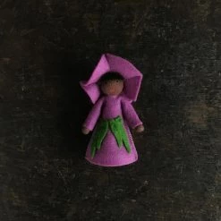 Fairies Toys Handmade Small Wool Flower Fairy - Purple Morning Glory - Black
