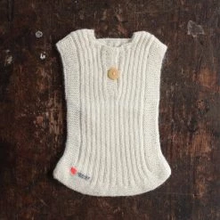 Mormor.nu Hand Knit Alpaca Rib Vest - Natural
