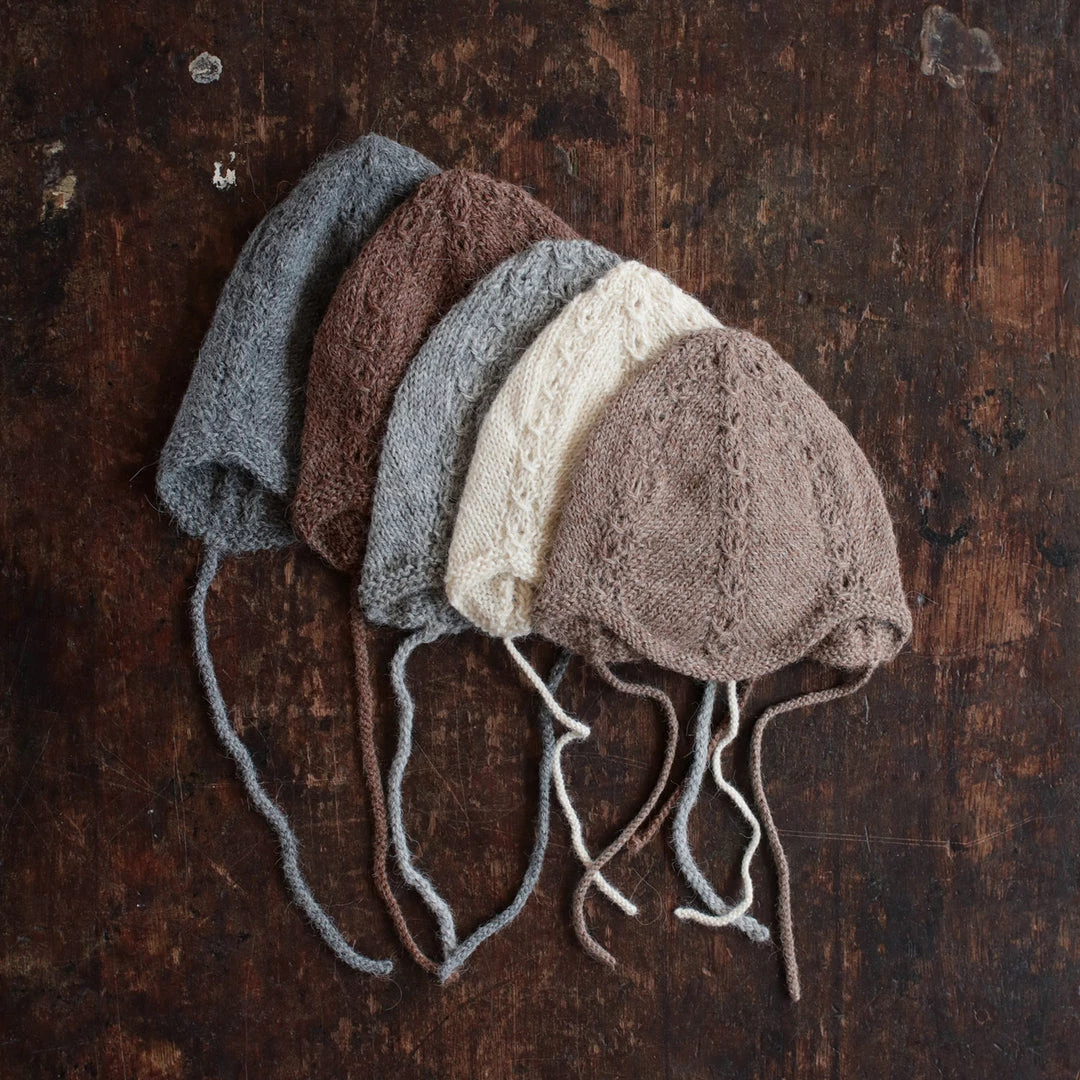 Mormor.nu Hand Knit Alpaca Grethe Bonnet - Light Grey Baby Wool 4 Mormor.nu Hand Knit Alpaca Grethe Bonnet - Light Grey Baby Wool