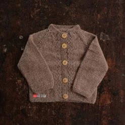 Mormor.nu Hand Knit Alpaca Grethe Cardigan - Dusty Brown Tops & Sweaters