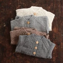 Mormor.nu Hand Knit Alpaca Grethe Cardigan - Dusty Brown Tops & Sweaters