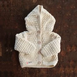 Mormor.nu Hand Knit Merino/Alpaca Kids Jacket - Natural