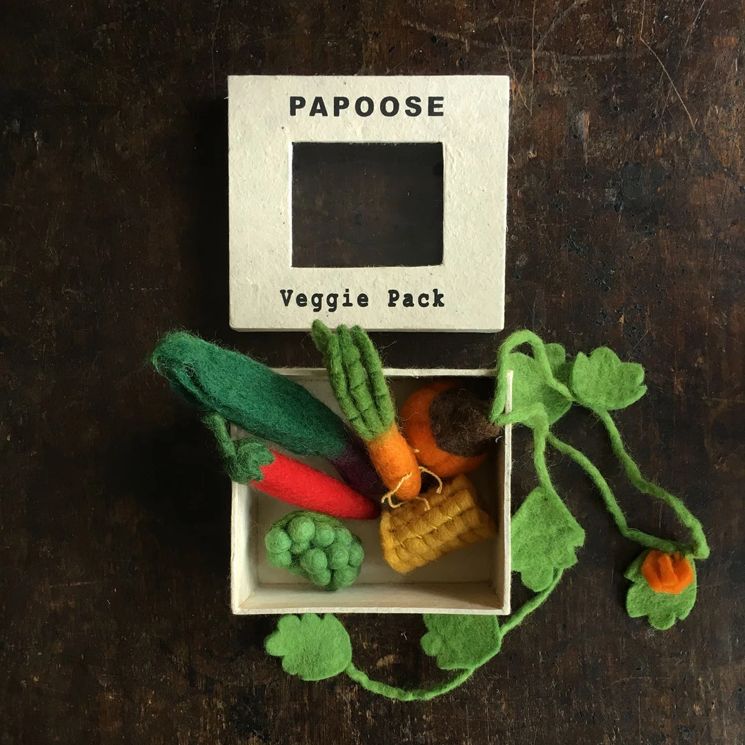 Papoose Toys Felted Wool Mini Vegetable Set - Boxed 3 Papoose Toys Felted Wool Mini Vegetable Set - Boxed