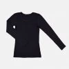 JOHA Women's Merino Wool Long Sleeve Top - Black Adults