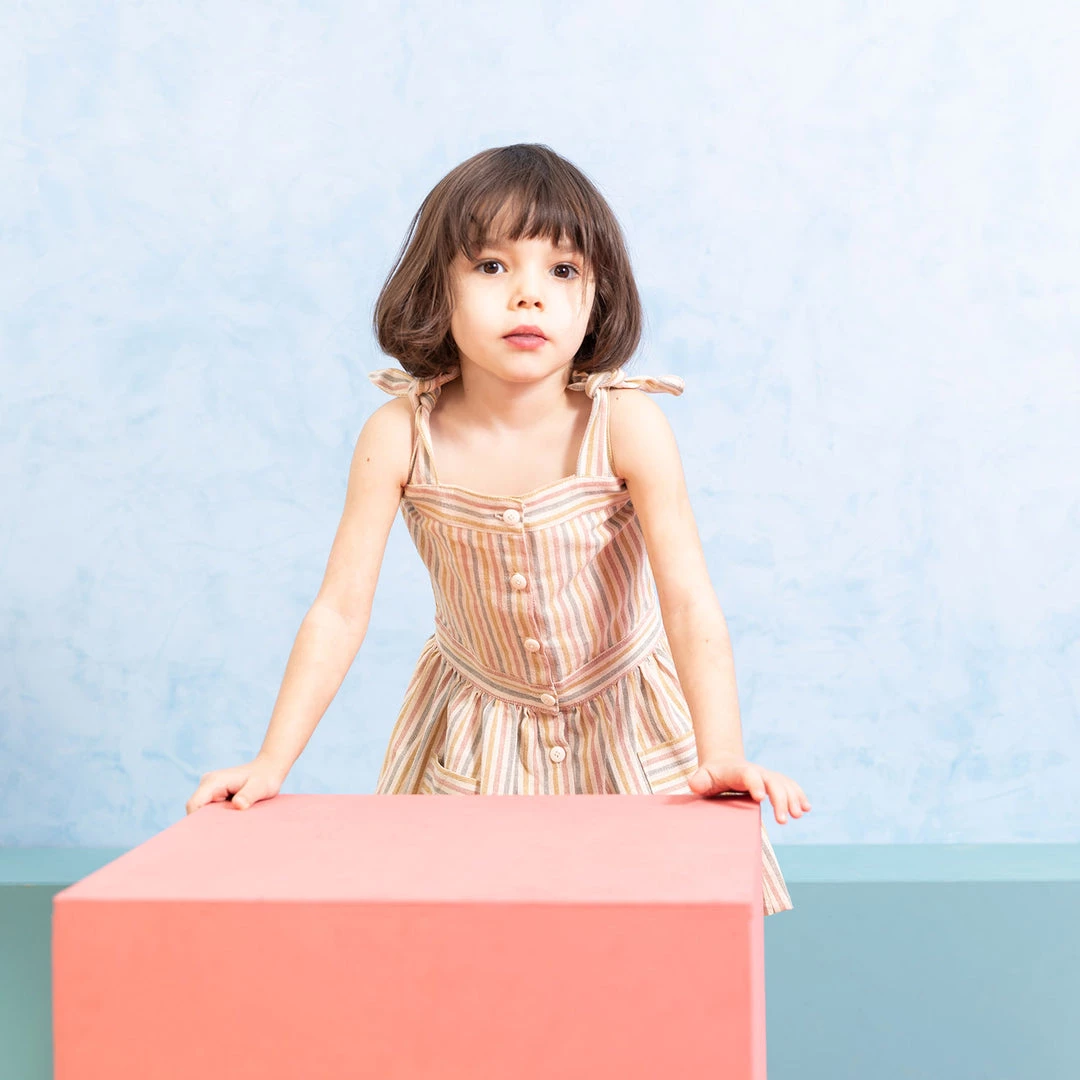 Ketiketa SALE Hand Woven Cotton Hazel Dress - Rainbow Stripe 7 Ketiketa SALE Hand Woven Cotton Hazel Dress - Rainbow Stripe