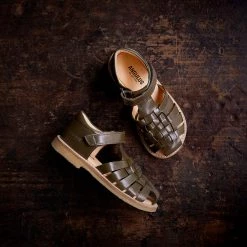 Angulus Kids Woven Sandals - Dark Olive