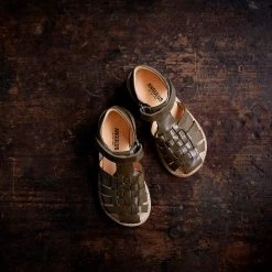 Angulus Kids Woven Sandals - Dark Olive