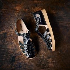 Angulus Women's Fisherman Sandals - Patent Black SALE