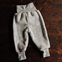 Engel 100% Organic Merino Wool Fleece Pants - Light Grey Baby Wool