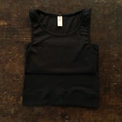 Engel Women's Organic Merino Wool & Silk Extra Long Sleeveless Top - Black Adults
