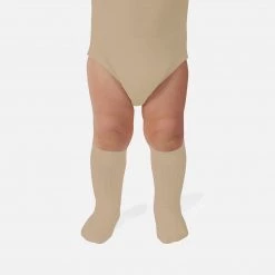 Collegien Babies & Kids Cotton Knee Socks - Taupe Cotton & Linen