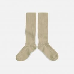 Collegien Babies & Kids Cotton Knee Socks - Taupe Cotton & Linen