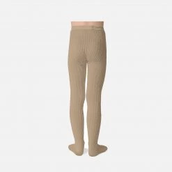Collegien Babies & Kids Rib Tights - Taupe Cotton & Linen