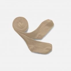 Collegien Babies & Kids Rib Tights - Taupe Cotton & Linen